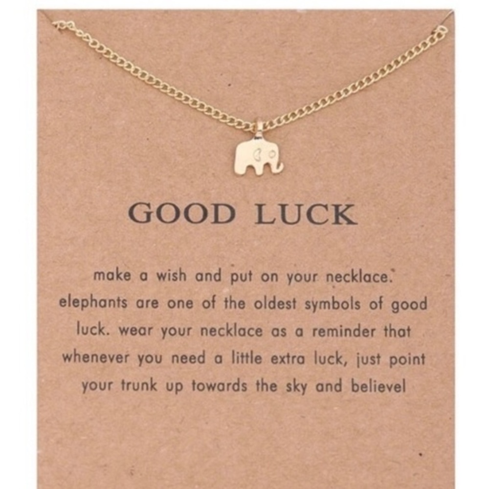 Good Luck Elephant Necklace Brand New One Size Minimalist Chic